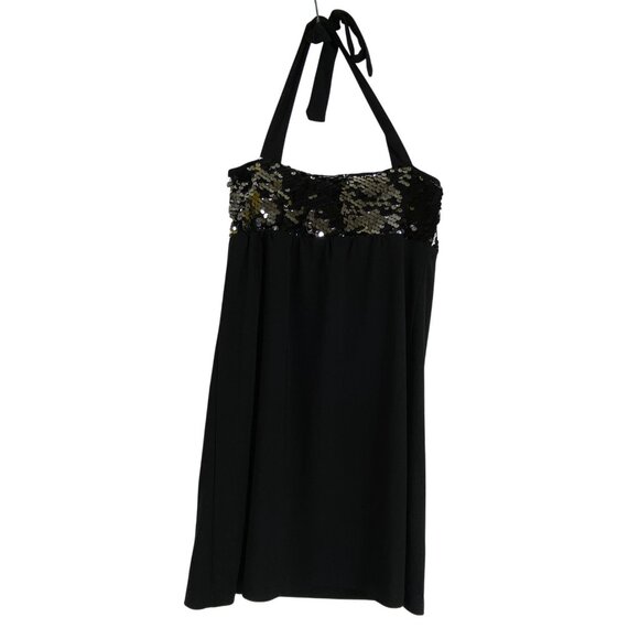 Girls Black Sequin Halter Dress Hollyworld New York Size 8 Pagent Glamour cute - Picture 1 of 4